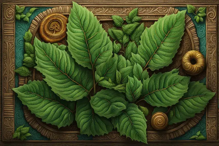 Close-up photo of a single Tulsi leaf, showcasing its veins and texture.