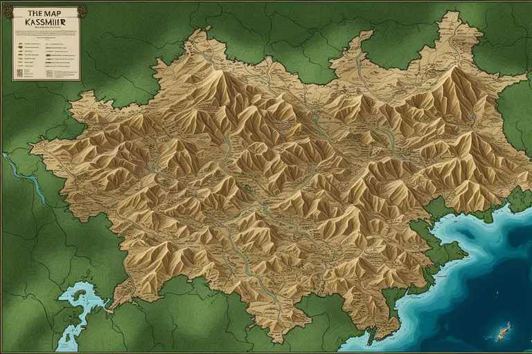 A collage of images showing the map of Jammu Kashmir Bills Modi Shah Government