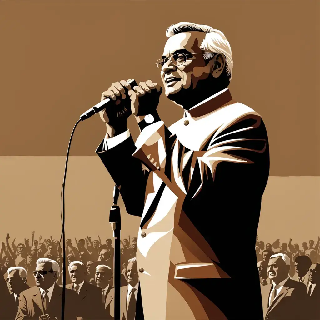 Atal Bihari Vajpayee addressing public, Indian Prime Minister, leadership, Main Atal Hoon movie