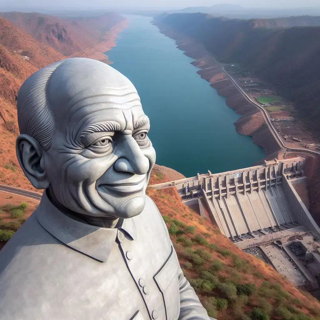 Statue of Unity, Republic Day, Sardar Patel, Sardar Sarovar Dam, India's progress, nation building, irrigation, development, computer art.