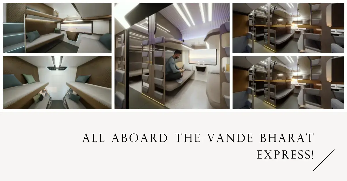 Vande Bharat train speeds through scenic countryside on the potential Vapi to Ayodhya train route.