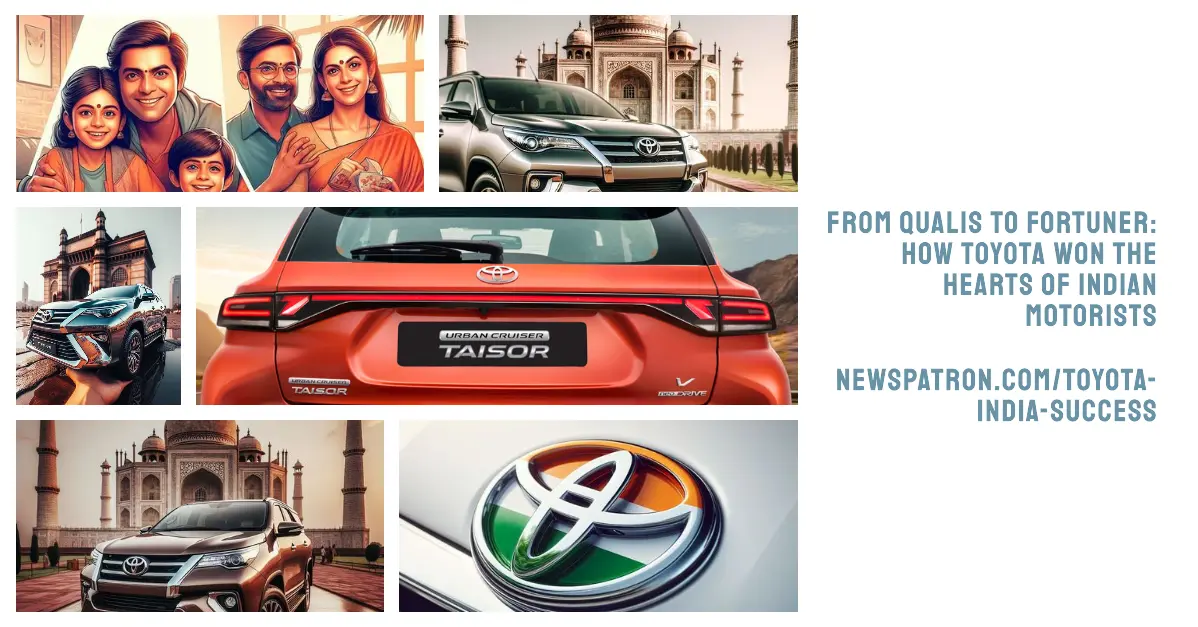 Toyota Fortuner in front of Taj Mahal representing Toyota India success