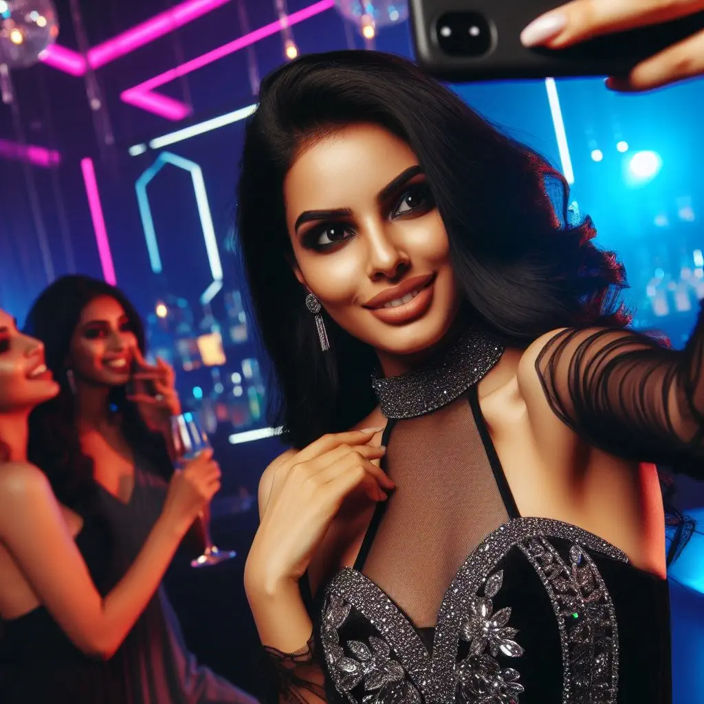 Friends taking a selfie with the Realme 12x 5G at a concert, free image