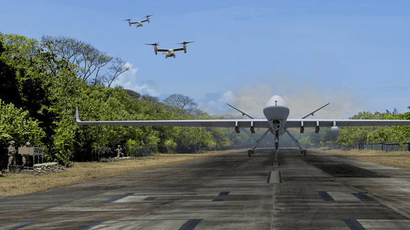 Predator Drone Preparing for Takeoff - Predator Drones India