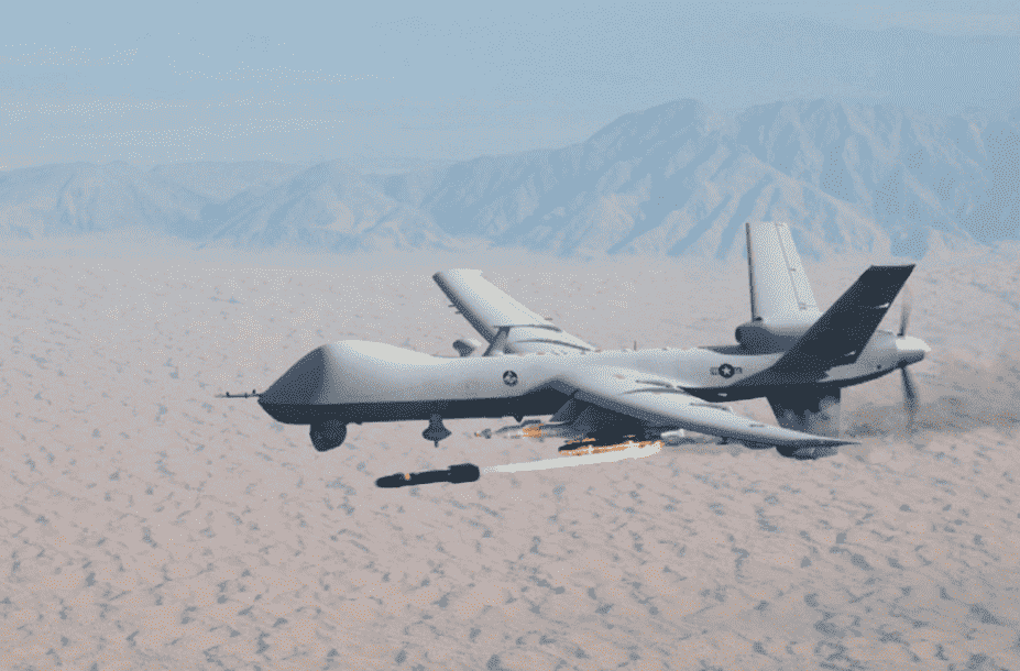 Predator Drone Launching Hellfire Missile - Predator Drones India