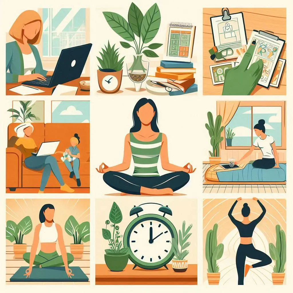 chieving Work-Life Balance: A collage illustrating various aspects of a balanced life.