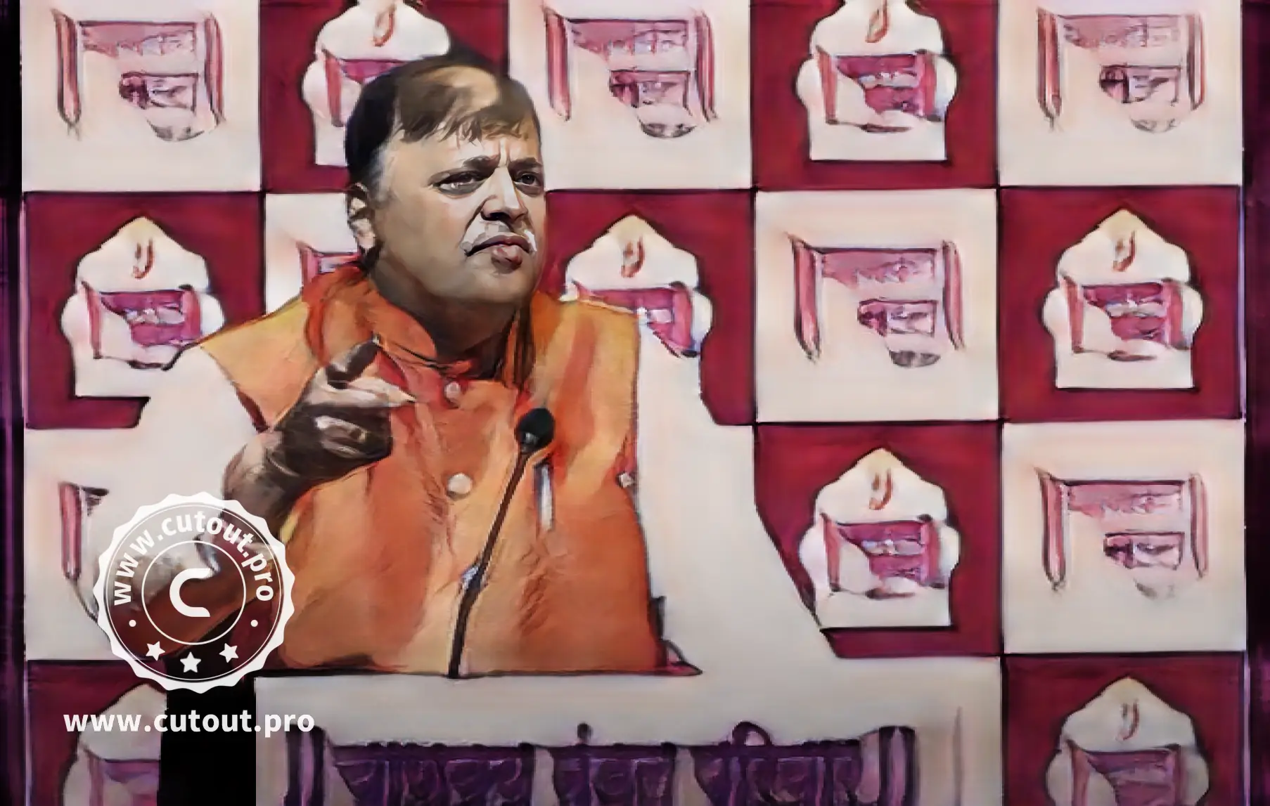 A photorealistic image of Avinash Dharmadhikari delivering a lecture to a captivated audience, symbolizing the importance of his message and its potential impact.