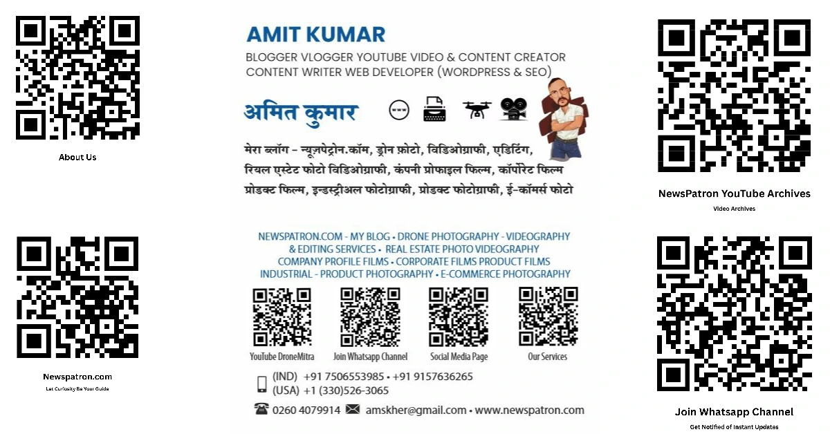 Business card for newspatron.com showcasing our services