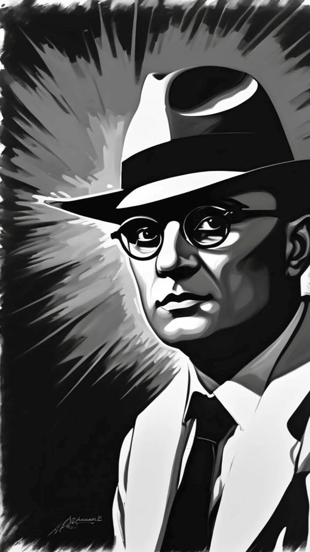 AI-generated close-up of Savarkar's face, emphasizing his determined expression.