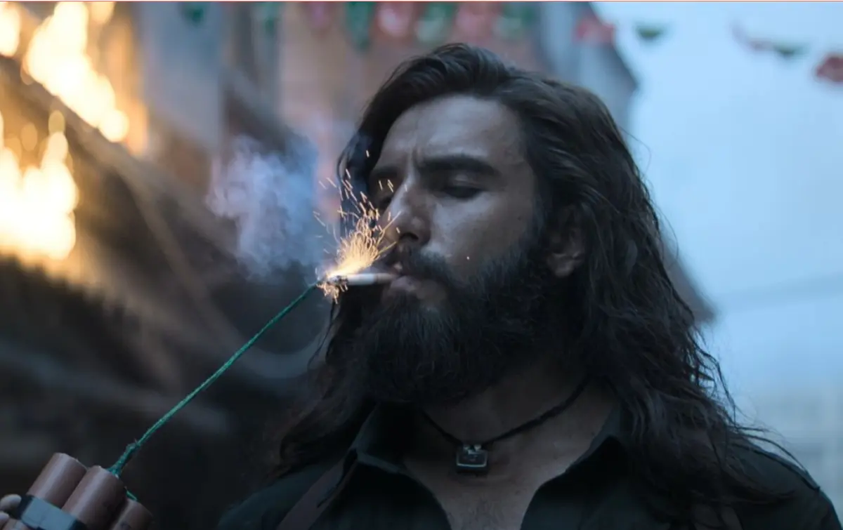 Ranveer Singh in Dhurandhar movie scene spy thriller.