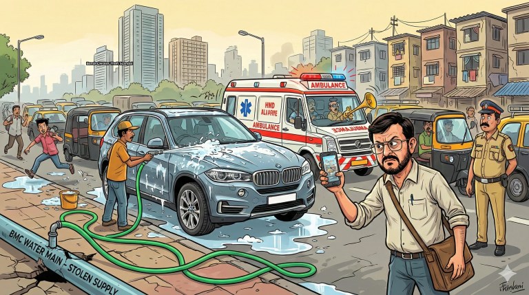 “Free Car Wash? No, It’s Your Tax Money.” – About The Bandra Illegal Car Wash