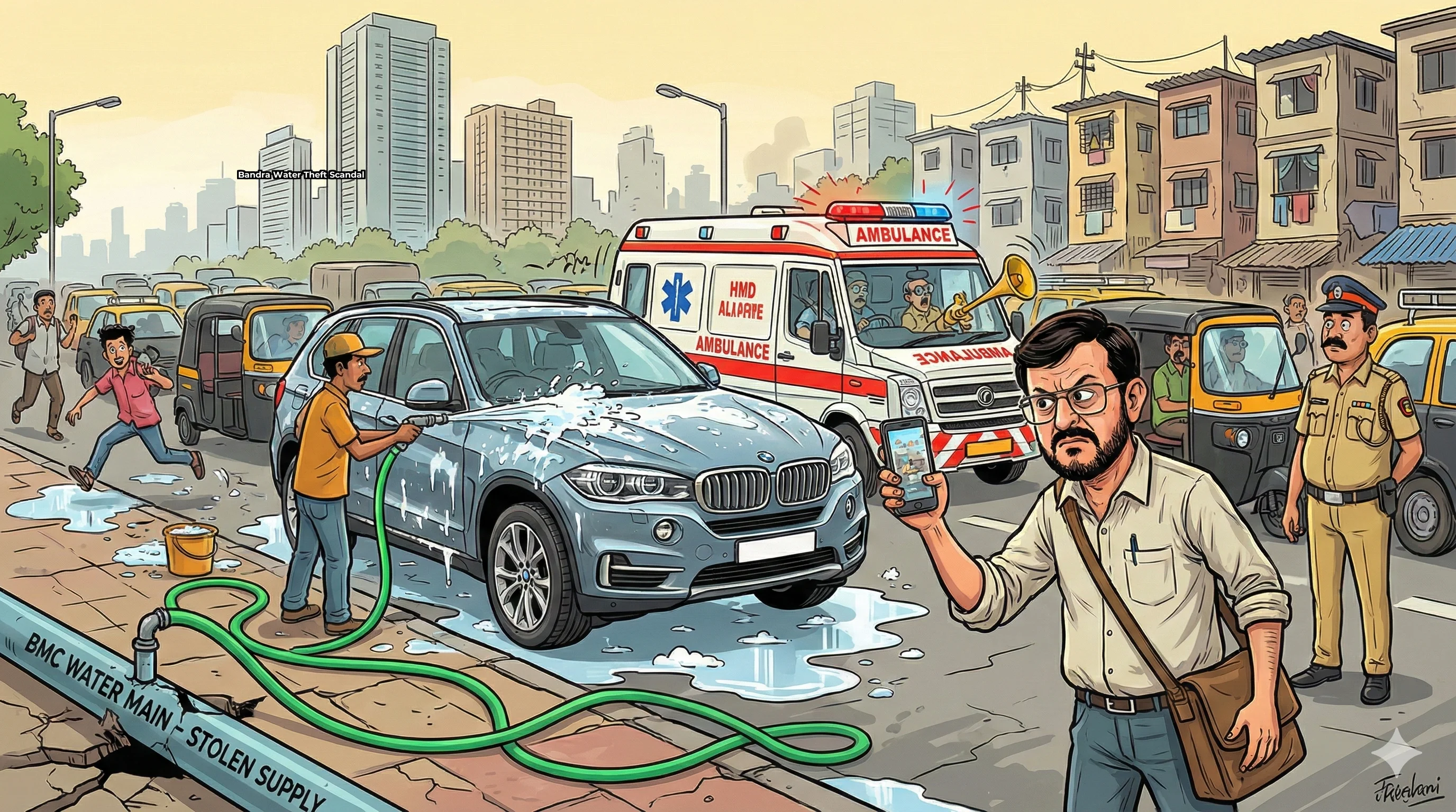 “Free Car Wash? No, It’s Your Tax Money.” – About The Bandra Illegal Car Wash