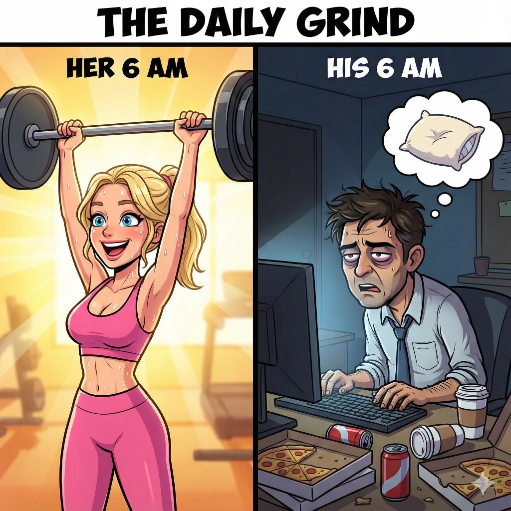 Stress and Aging Cartoon