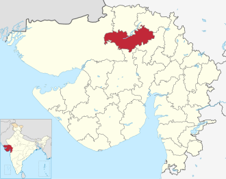 Patan district location on Gujarat map India
