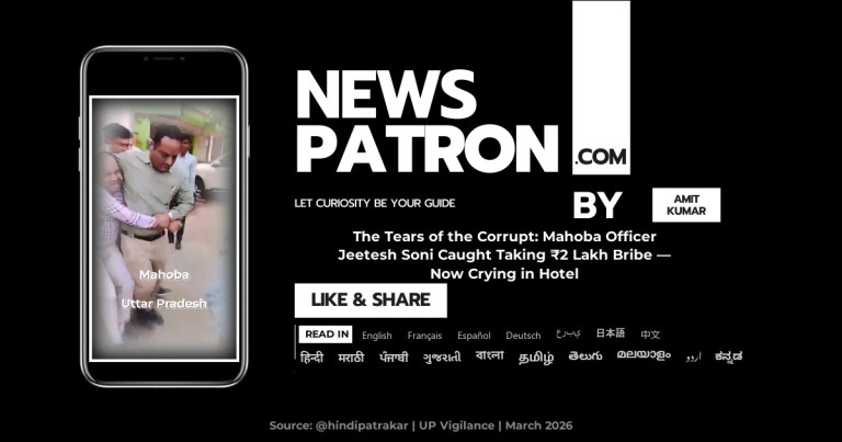 The Tears of the Corrupt: Mahoba Officer Jeetesh Soni Caught Taking ₹2 Lakh Bribe — Now Crying in Hotel
