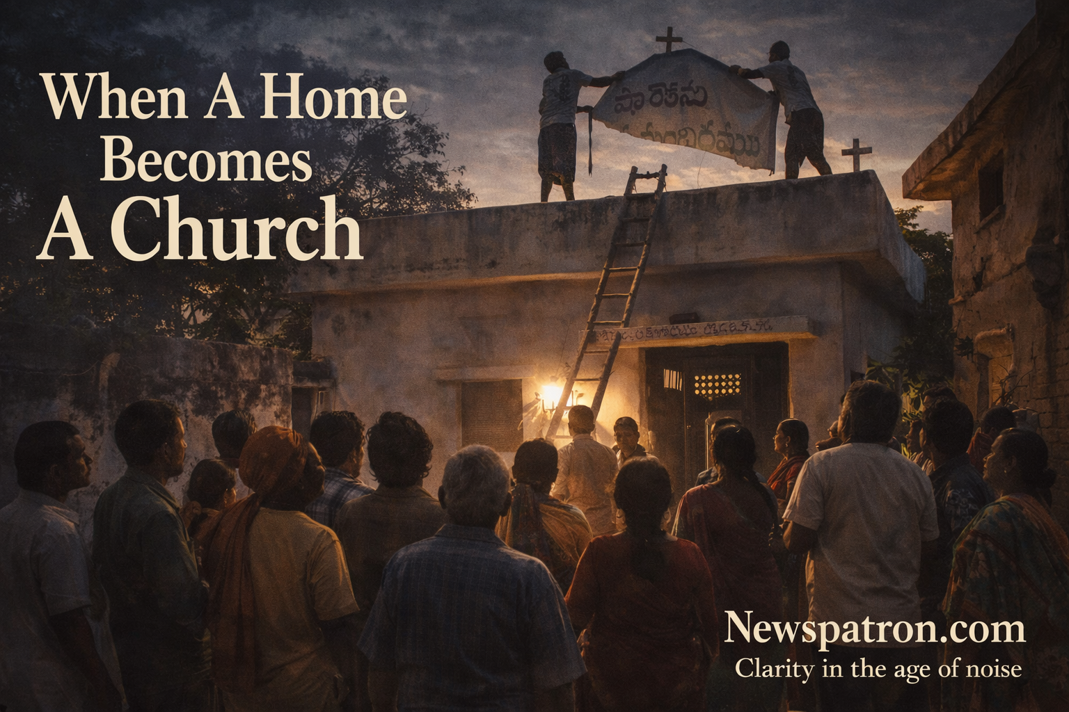 Peaceful Andhra Pradesh village landscape disrupted by illegal demographic property encroachment and church conversion mafia