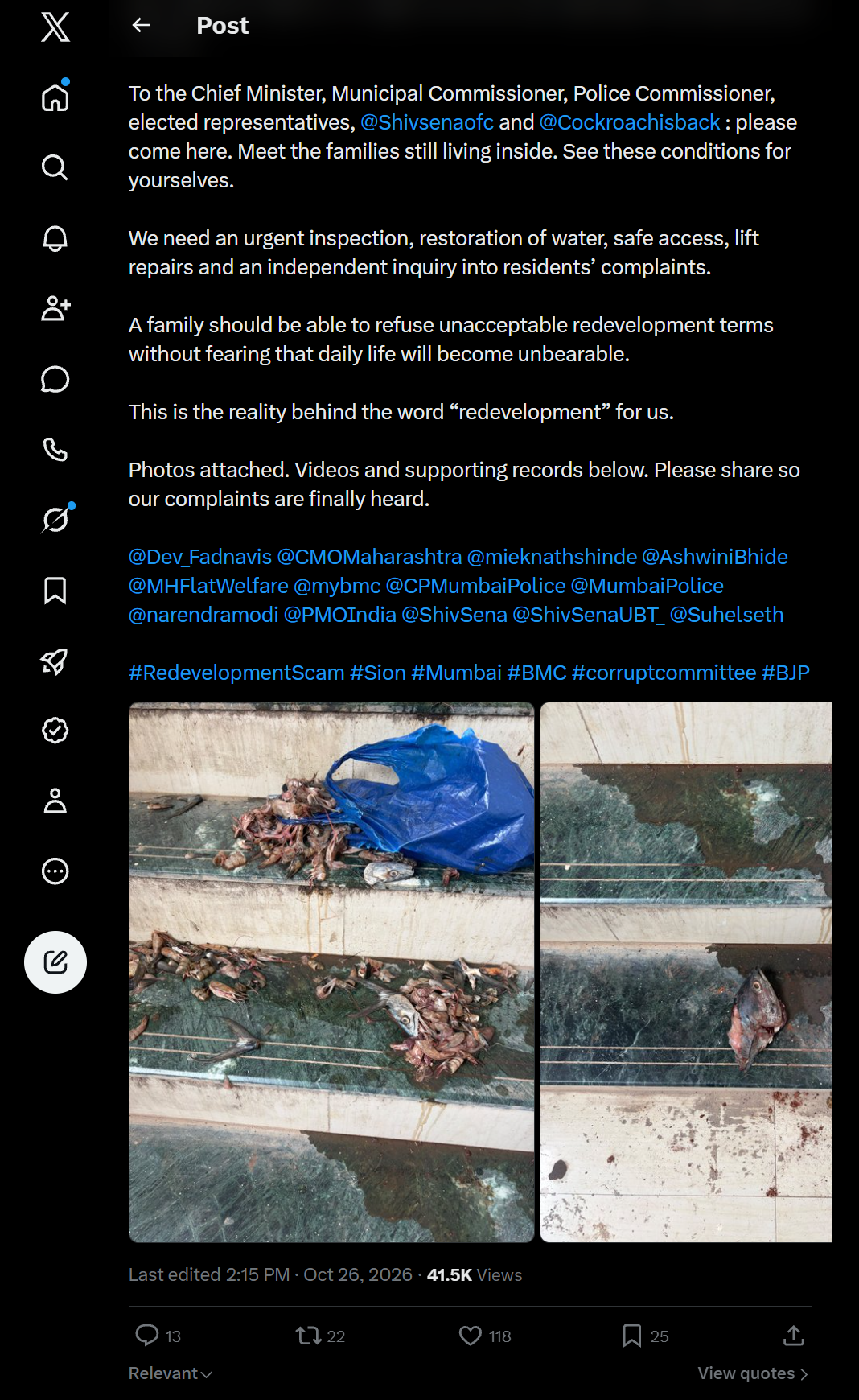 Second screenshot of Simran Suri's public X post showing its closing text, attached photographs and post engagement.